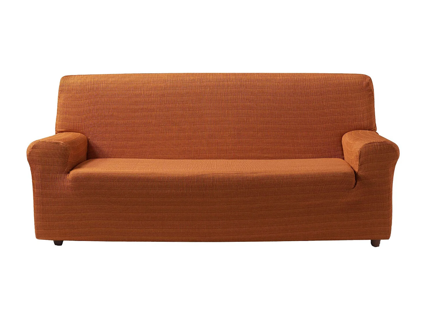 ESTORALIS | Funda de Sofá Tejido Elastico Resistente | Para Sofá 3 Plazas | Tamaño ( de 170 a 220 cm. )  | Modelo VEGA Color Naranja