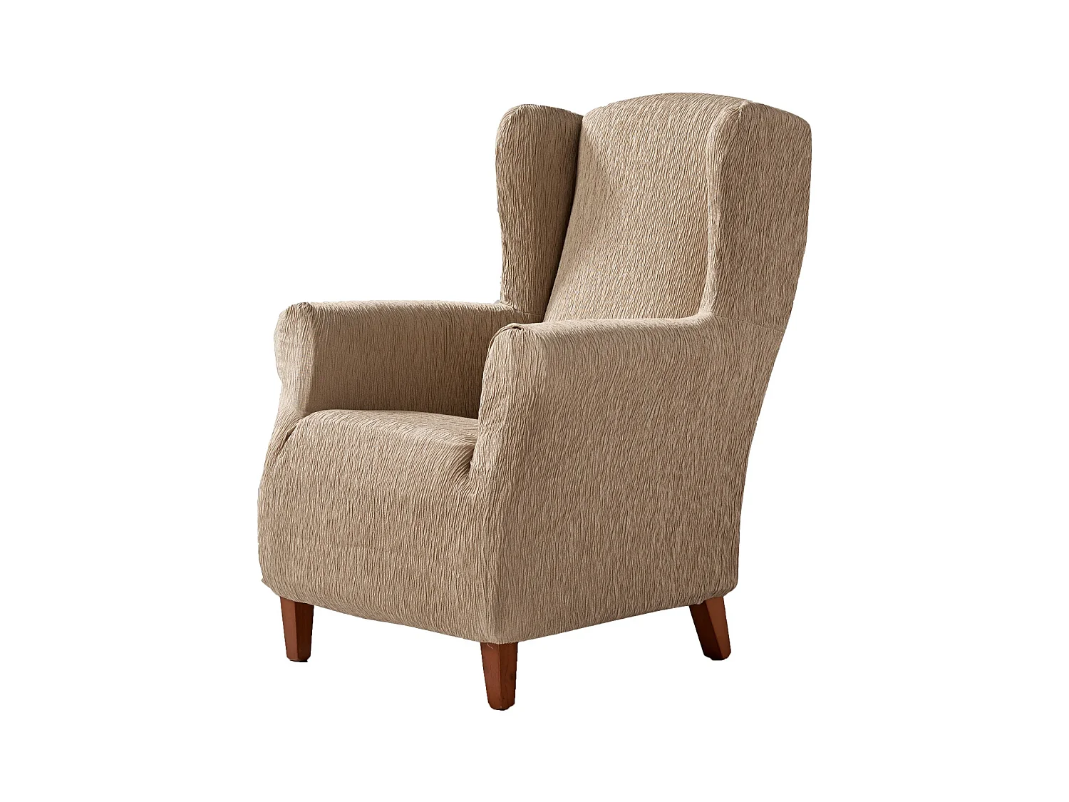 ESTORALIS | Funda Sillon Tejido Elastico Resistente | Para Sillon Orejero | Tamaño ( de 70 a 110 cm. )  | Modelo BETA Color Beige