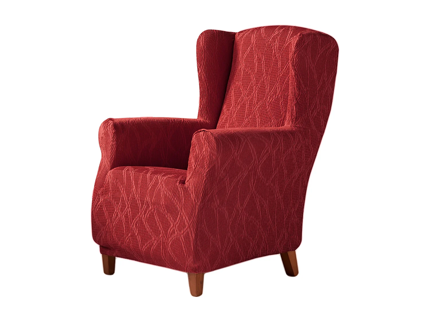 ESTORALIS | Funda Sillon Tejido Elastico Resistente | Para Sillon Orejero | Tamaño ( de 70 a 110 cm. )  | Modelo ALEXIA Color Rojo