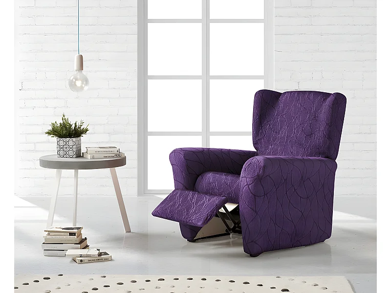 ESTORALIS | Funda Sillon Tejido Elastico Resistente | Para Sillon Relax | Tamaño ( de 70 a 90 cm. )  | Modelo ALEXIA Color Violeta
