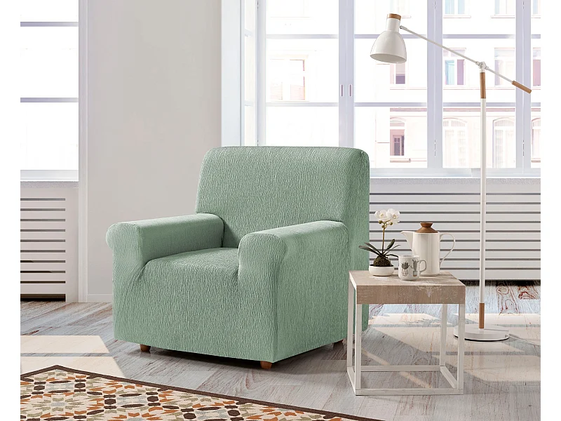 ESTORALIS | Funda de Sofá Tejido Elastico Resistente | Para Sillon 1 Plaza | Tamaño ( de 70 a 110 cm. )  | Modelo BETA Color Verde