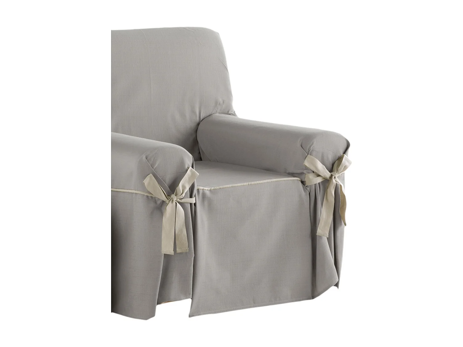 ESTORALIS | Funda Sofá Lazos Tejido Jaquard Resistente | Para Sillon o Relax 1 Plaza | Tamaño ( de 80 a 110 cm. )  | Modelo BERET Color Gris Claro