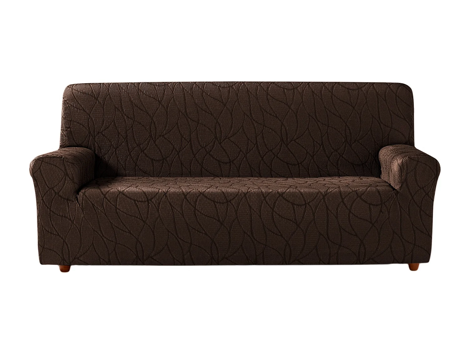 ESTORALIS | Funda de Sofá Tejido Elastico Resistente | Para Sofá 4 Plazas | Tamaño ( de 220 a 260 cm. )  | Modelo ALEXIA Color Marrón