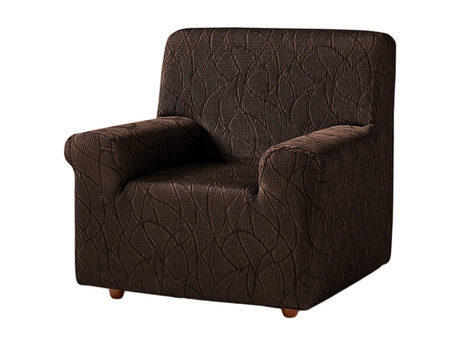 ESTORALIS | Funda de Sofá Tejido Elastico Resistente | Para Sillon 1 Plaza | Tamaño ( de 70 a 110 cm. )  | Modelo ALEXIA Color Marrón