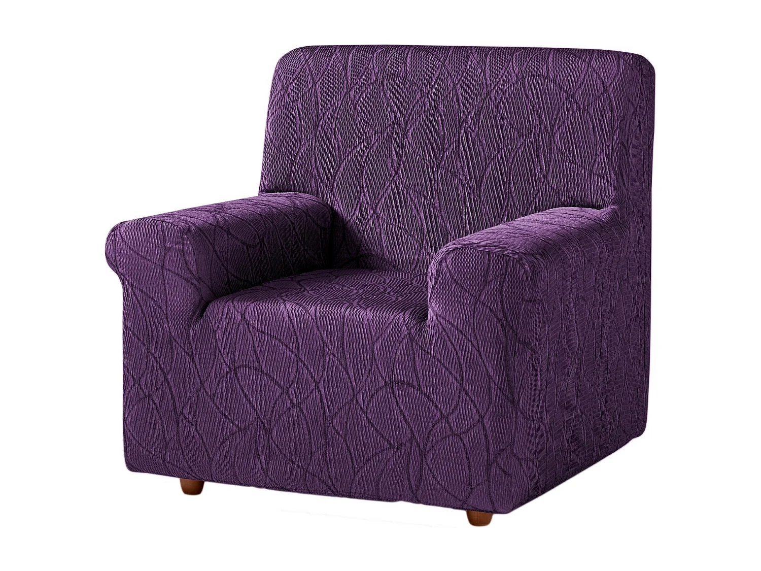 ESTORALIS | Funda de Sofá Tejido Elastico Resistente | Para Sillon 1 Plaza | Tamaño ( de 70 a 110 cm. )  | Modelo ALEXIA Color Violeta