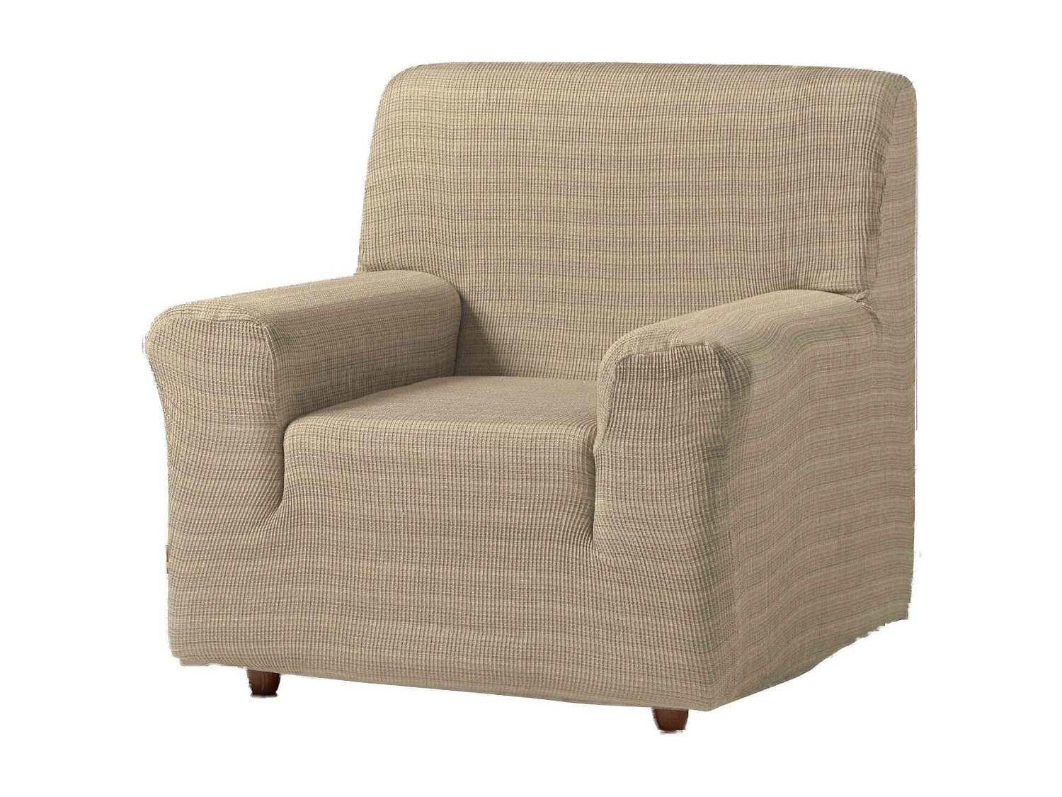 ESTORALIS | Funda de Sofá Tejido Elastico Resistente | Para Sillon 1 Plaza | Tamaño ( de 70 a 110 cm. )  | Modelo VEGA Color Marfil