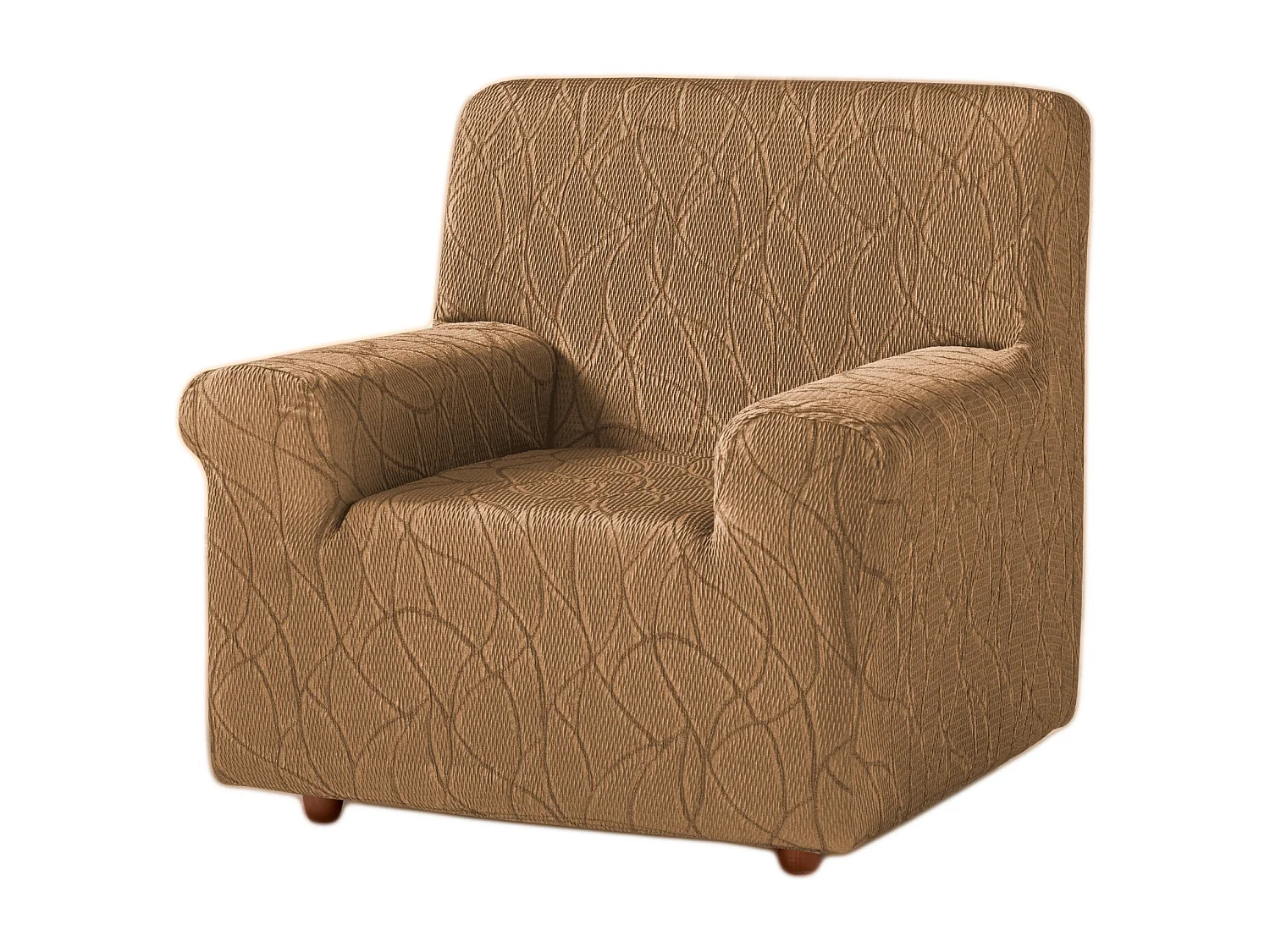 ESTORALIS | Funda de Sofá Tejido Elastico Resistente | Para Sillon 1 Plaza | Tamaño ( de 70 a 110 cm. )  | Modelo ALEXIA Color Beige