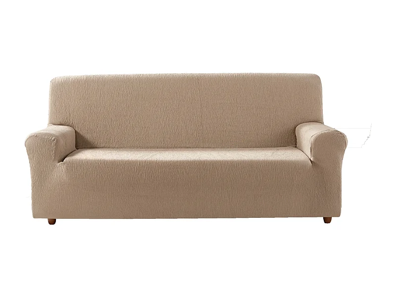 ESTORALIS | Funda de Sofá Tejido Elastico Resistente | Para Sofá 4 Plazas | Tamaño ( de 220 a 260 cm. )  | Modelo BETA Color Beige