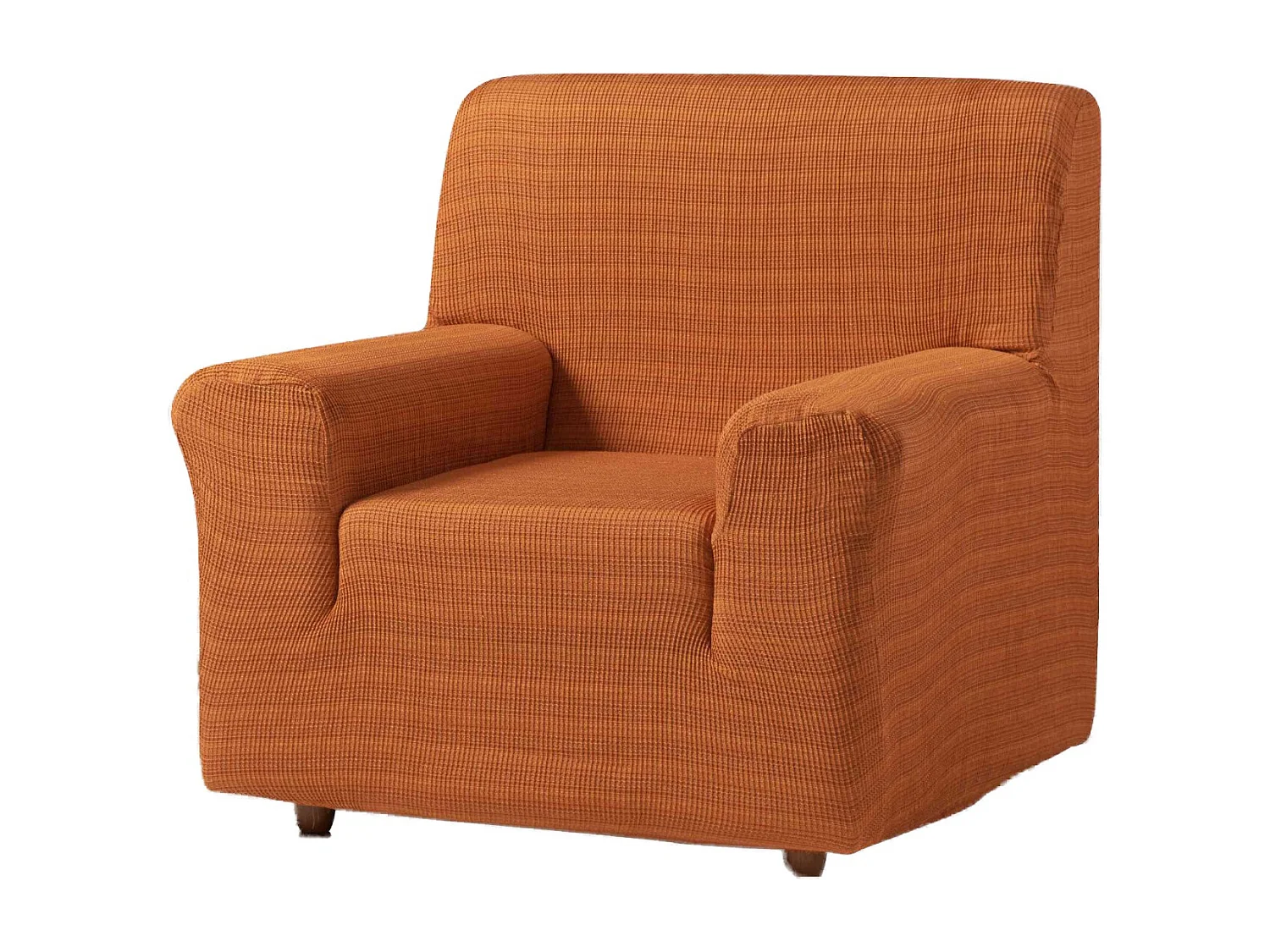 ESTORALIS | Funda de Sofá Tejido Elastico Resistente | Para Sillon 1 Plaza | Tamaño ( de 70 a 110 cm. )  | Modelo VEGA Color Naranja