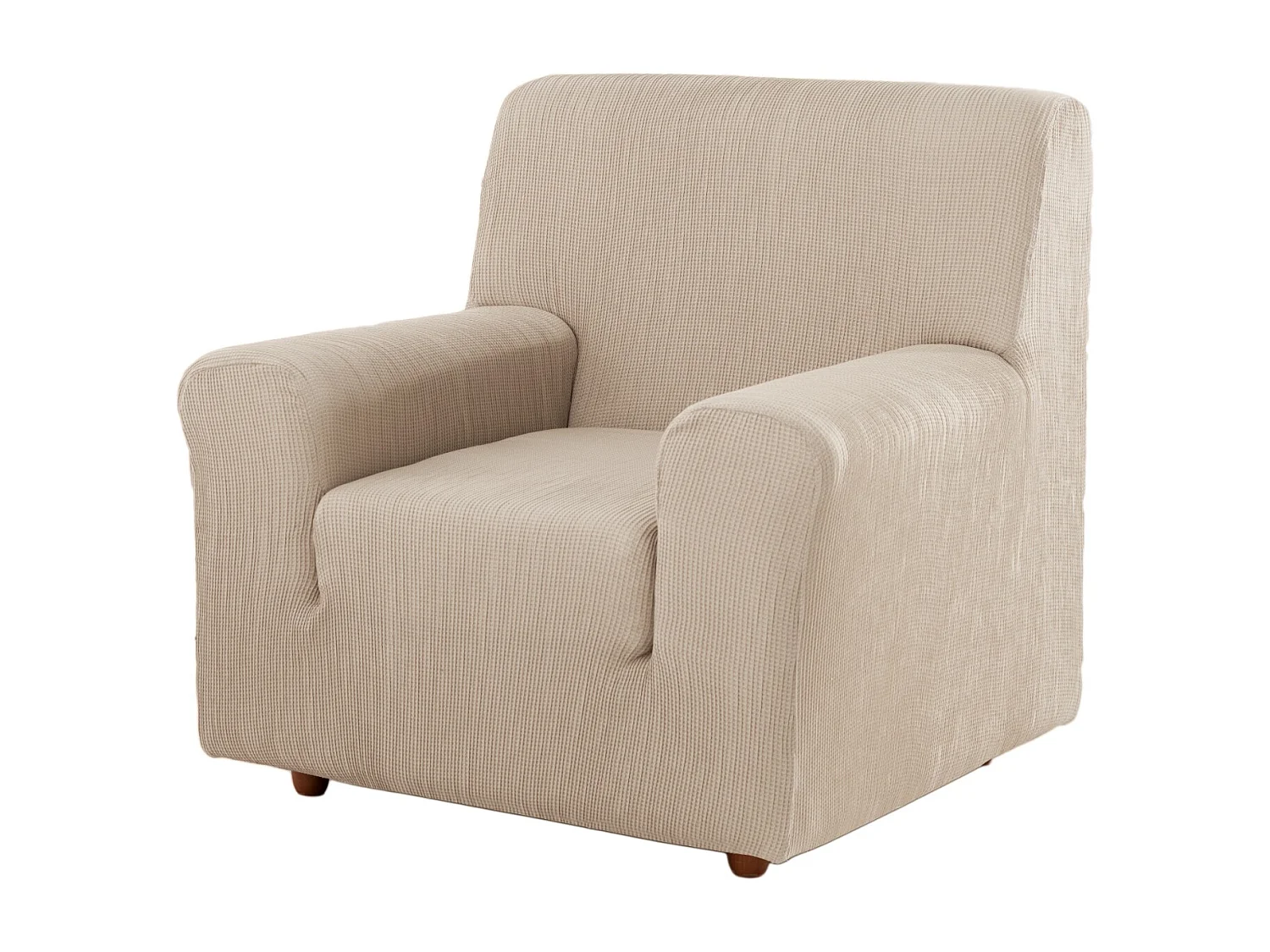 ESTORALIS | Funda de Sofá Tejido Elastico Resistente | Para Sillon 1 Plaza | Tamaño ( de 70 a 110 cm. )  | Modelo BERTA Color Marfil