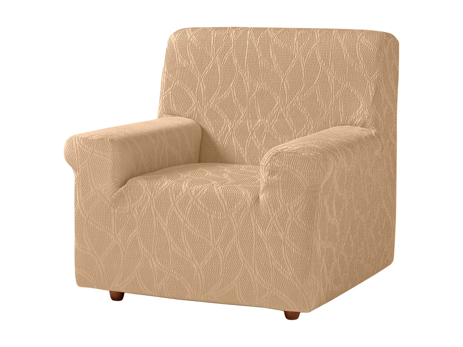 ESTORALIS | Funda de Sofá Tejido Elastico Resistente | Para Sillon 1 Plaza | Tamaño ( de 70 a 110 cm. )  | Modelo ALEXIA Color Marfil