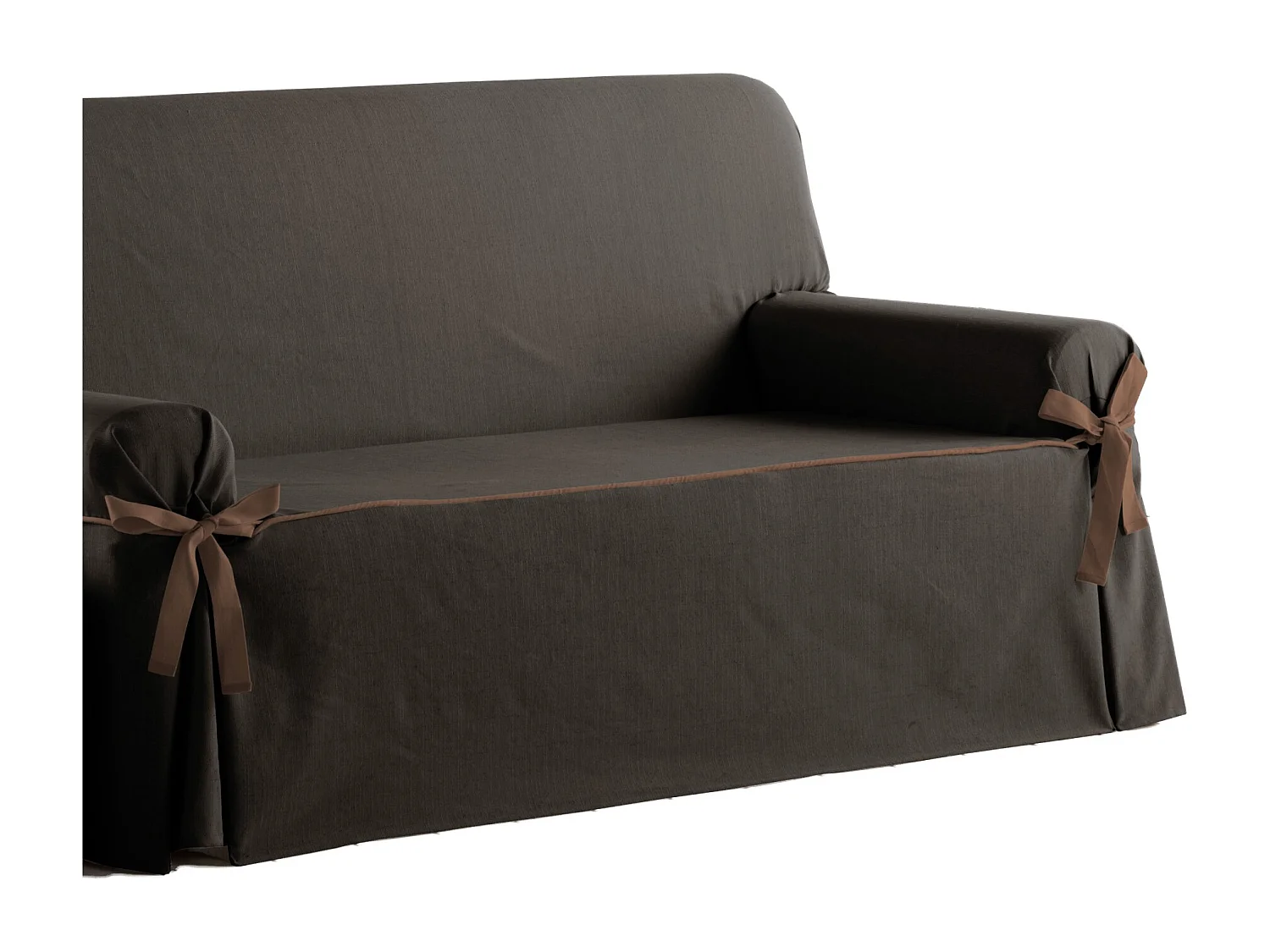 ESTORALIS | Funda Sofá Lazos Tejido Jaquard Resistente | Para Sofa de 4 Plazas | Tamaño ( de 210 a 240 cm. )  | Modelo BERET Color Marron