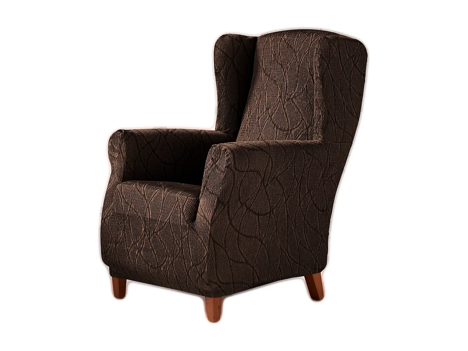 ESTORALIS | Funda Sillon Tejido Elastico Resistente | Para Sillon Orejero | Tamaño ( de 70 a 110 cm. )  | Modelo ALEXIA Color Marrón