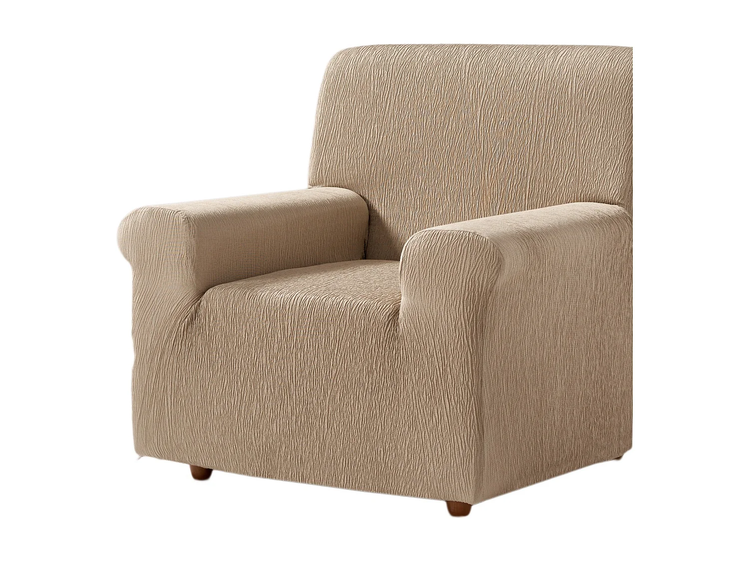 ESTORALIS | Funda de Sofá Tejido Elastico Resistente | Para Sillon 1 Plaza | Tamaño ( de 70 a 110 cm. )  | Modelo BETA Color Beige