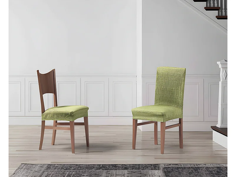 ESTORALIS | Funda de Silla  Tejido Elastico Resistente | Para Silla con Respaldo | Tamaño (45x45 cm.) 50 cm. Alto | Modelo VEGA Color Verde
