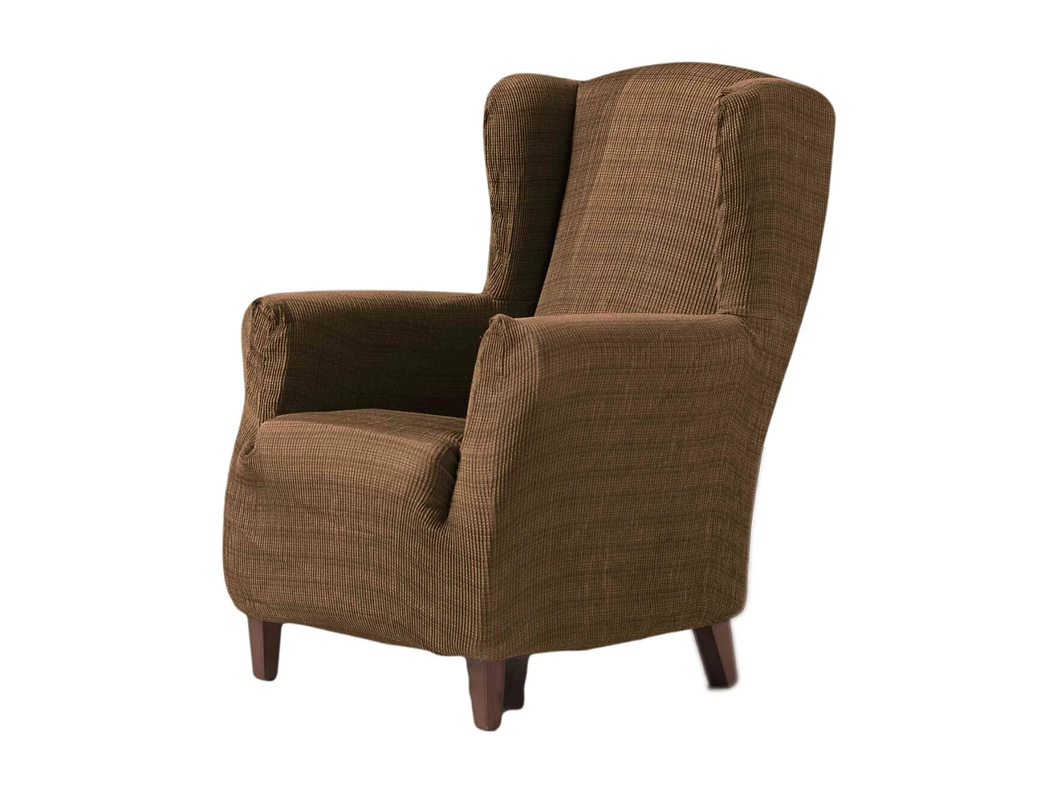 ESTORALIS | Funda Sillon Tejido Elastico Resistente | Para Sillon Orejero | Tamaño ( de 70 a 110 cm. )  | Modelo VEGA Color Marron