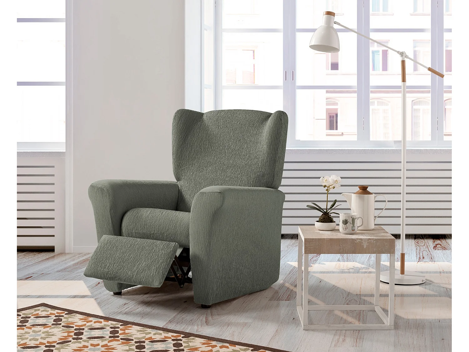 ESTORALIS | Funda Sillon Tejido Elastico Resistente | Para Sillon Relax | Tamaño ( de 70 a 90 cm. )  | Modelo BETA Color Verde