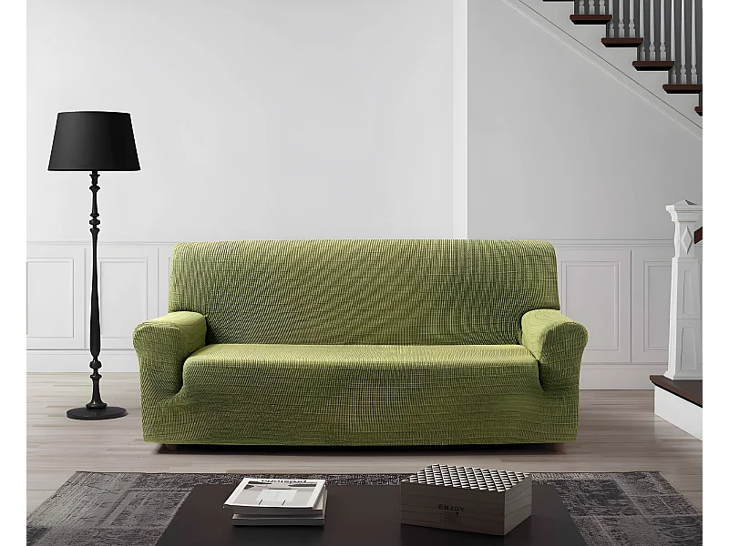 ESTORALIS | Funda de Sofá Tejido Elastico Resistente | Para Sofá 2 Plazas | Tamaño ( de 120 a 170 cm. )  | Modelo VEGA Color Verde
