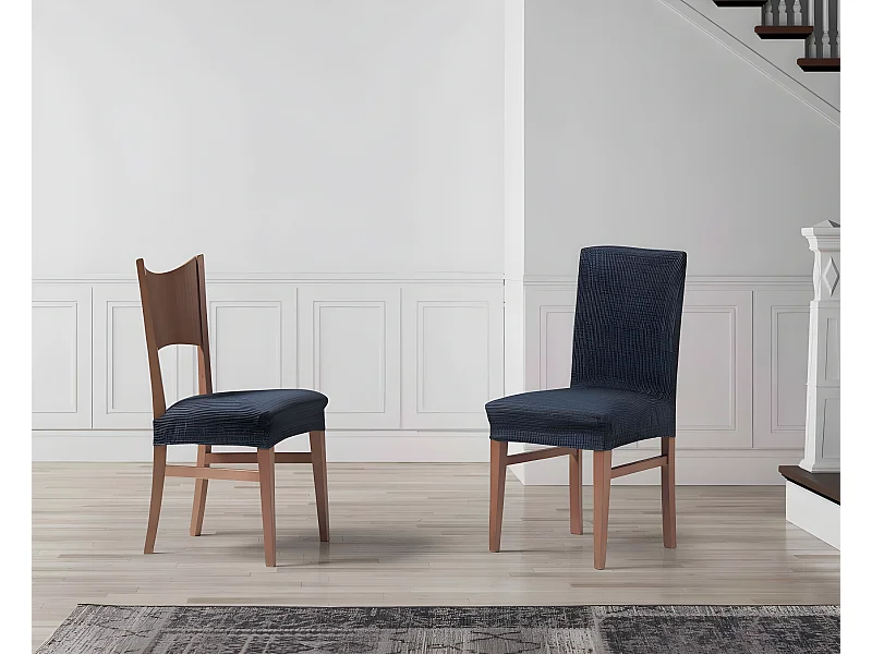 ESTORALIS | Funda de Asiento Tejido Elastico Resistente | Para Asiento de Silla | Tamaño (45x45 cm.)  | Modelo VEGA Color Azul