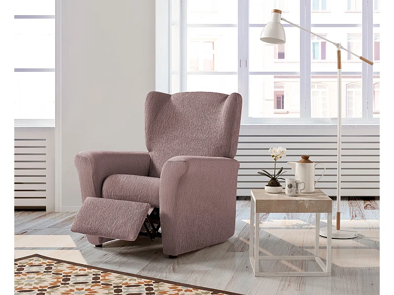 ESTORALIS | Funda Sillon Tejido Elastico Resistente | Para Sillon Relax | Tamaño ( de 70 a 90 cm. )  | Modelo BETA Color Rosa