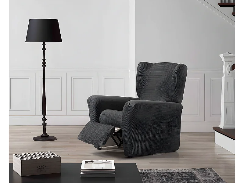 ESTORALIS | Funda Sillon Tejido Elastico Resistente | Para Sillon Relax | Tamaño ( de 70 a 90 cm. )  | Modelo VEGA Color Gris