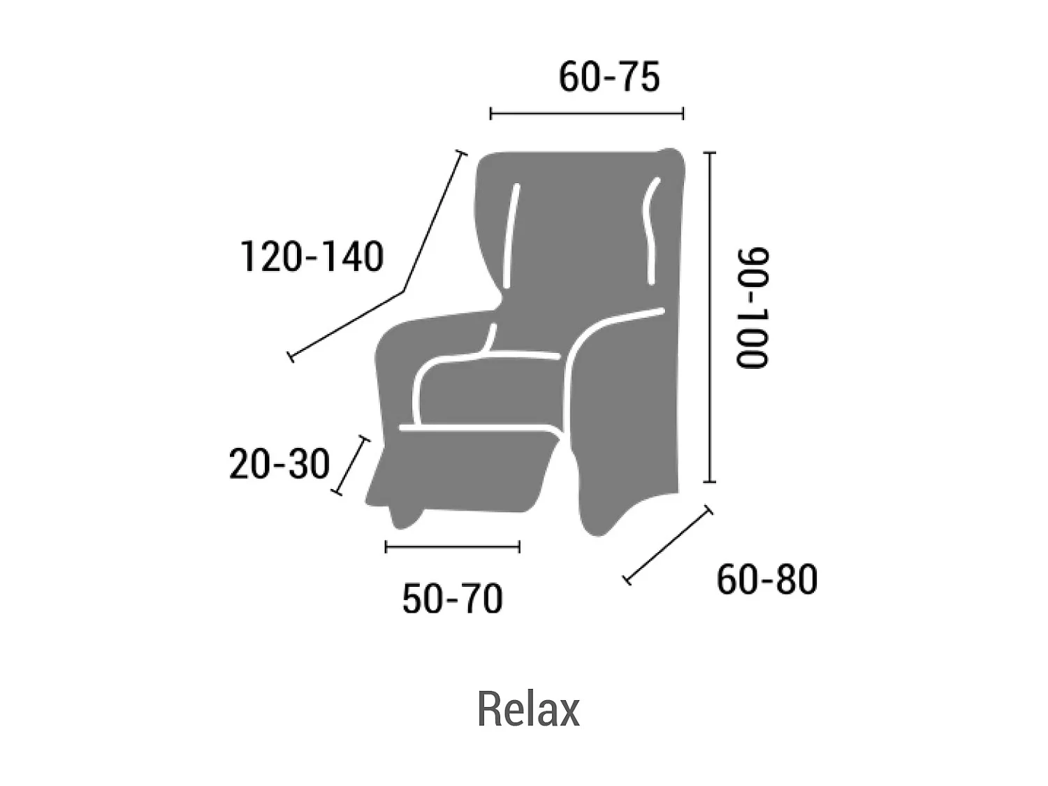 ESTORALIS | Funda Sillon Tejido Elastico Resistente | Para Sillon Relax | Tamaño ( de 70 a 90 cm. )  | Modelo ALEXIA Color Marfil