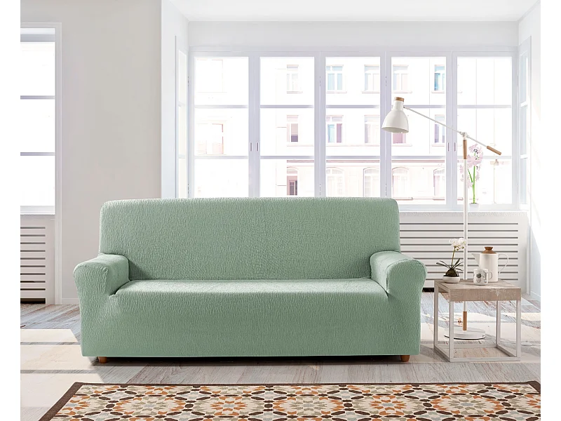 ESTORALIS | Funda de Sofá Tejido Elastico Resistente | Para Sofa Clic Clac 3 Plazas | Tamaño (de 180 a 205 cm.)  | Modelo BETA Color Verde