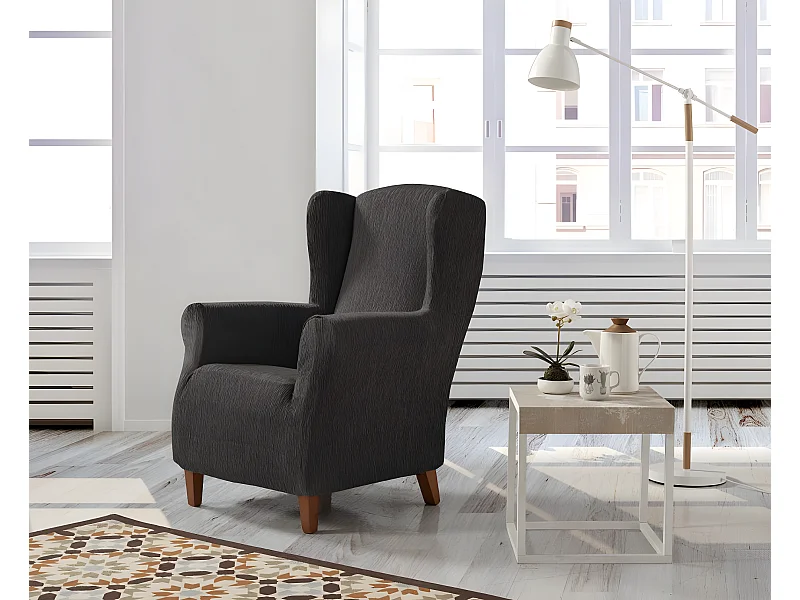 ESTORALIS | Funda Sillon Tejido Elastico Resistente | Para Sillon Orejero | Tamaño ( de 70 a 110 cm. )  | Modelo BETA Color Gris