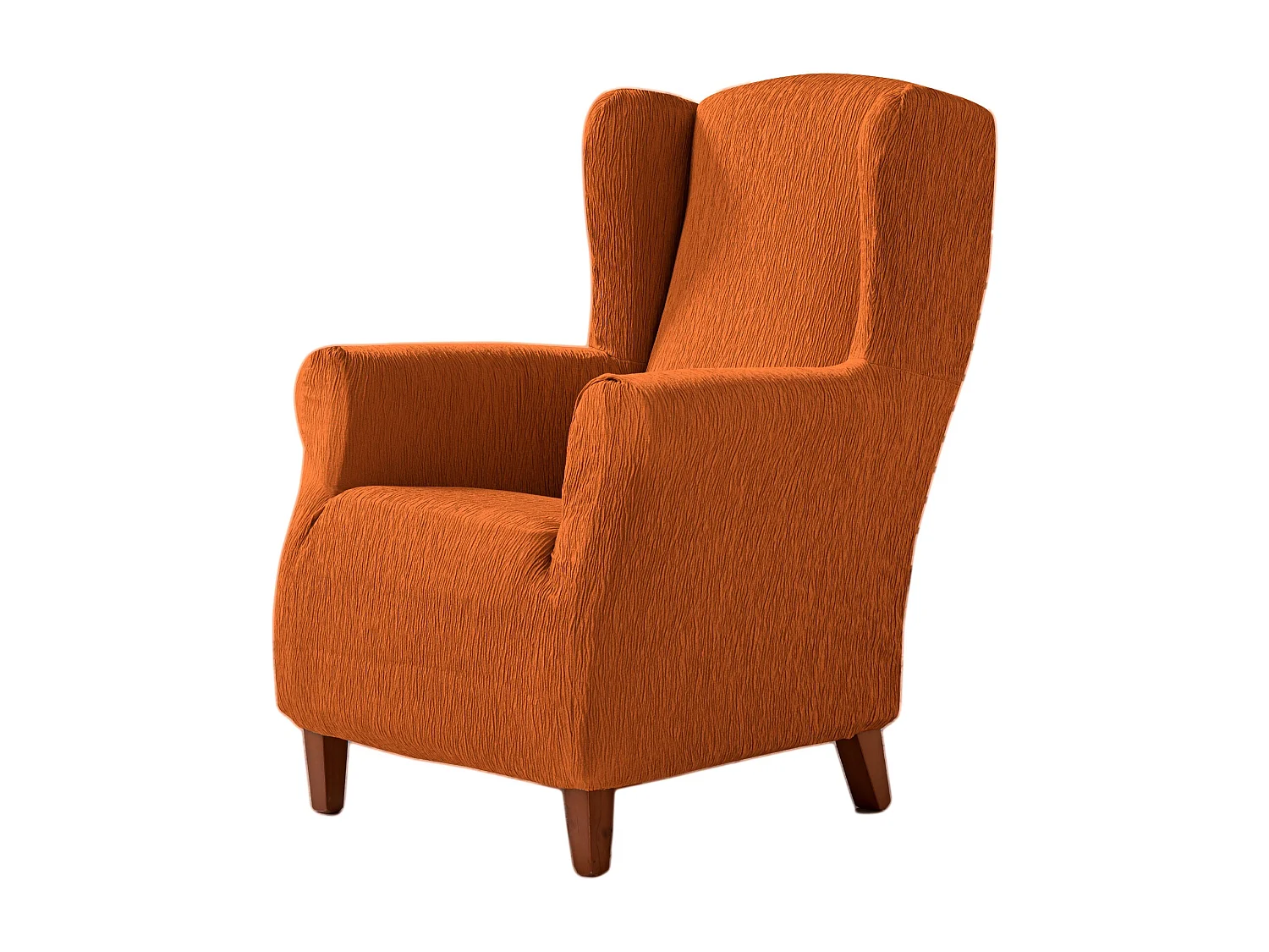 ESTORALIS | Funda Sillon Tejido Elastico Resistente | Para Sillon Orejero | Tamaño ( de 70 a 110 cm. )  | Modelo BETA Color Naranja