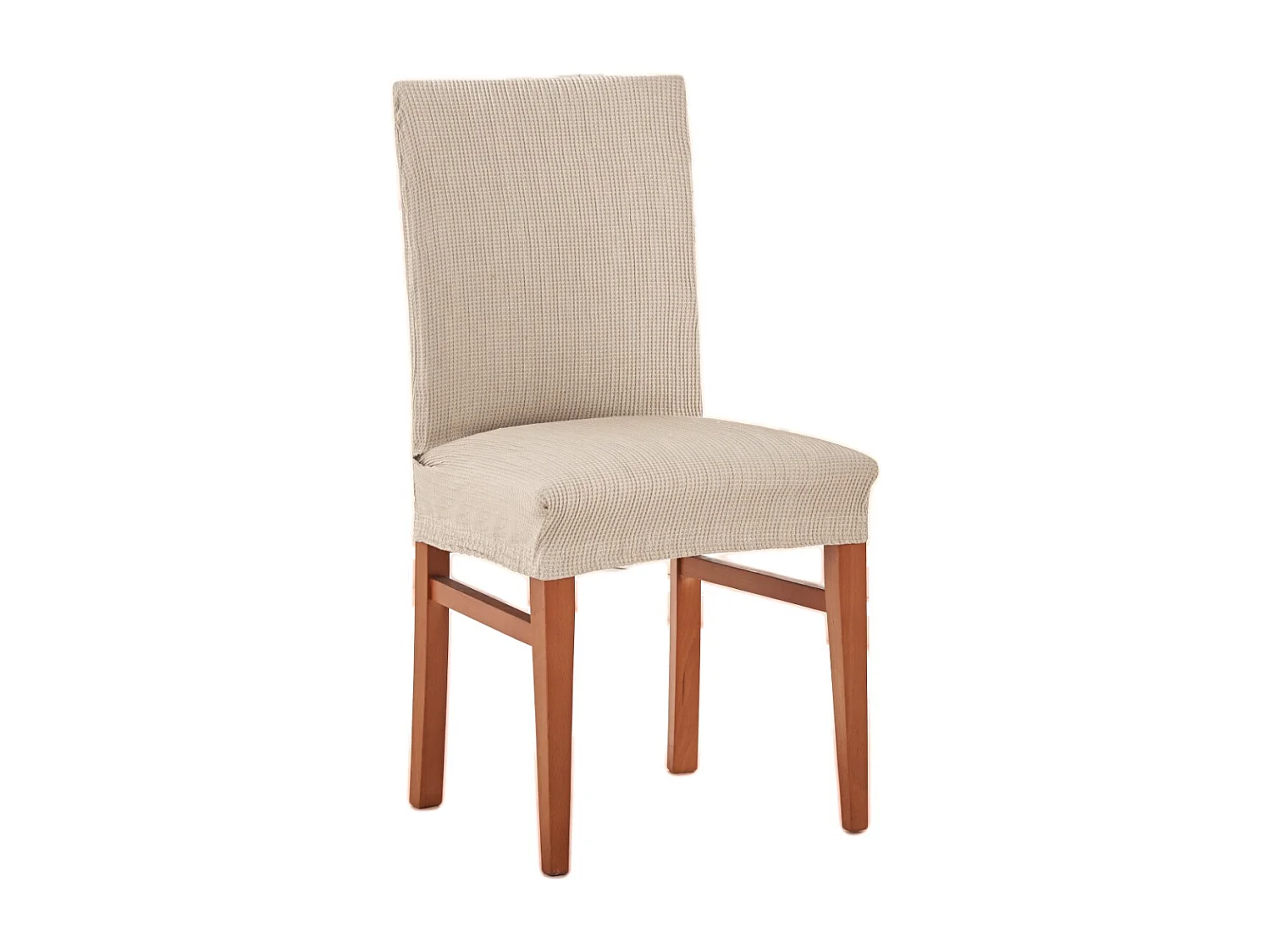 ESTORALIS | Funda de Silla  Tejido Elastico Resistente | Para Silla con Respaldo | Tamaño (45x45 cm.) 50 cm. Alto | Modelo BERTA Color Marfil