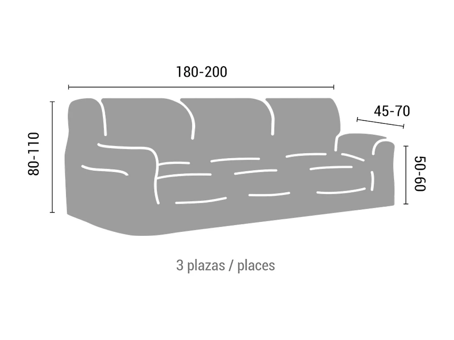 ESTORALIS | Funda de Sofá Tejido Elastico Resistente | Para Sofá 3 Plazas | Tamaño ( de 170 a 220 cm. )  | Modelo VEGA Color Rojo