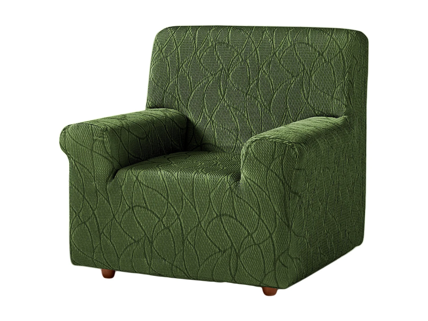 ESTORALIS | Funda de Sofá Tejido Elastico Resistente | Para Sillon 1 Plaza | Tamaño ( de 70 a 110 cm. )  | Modelo ALEXIA Color Verde