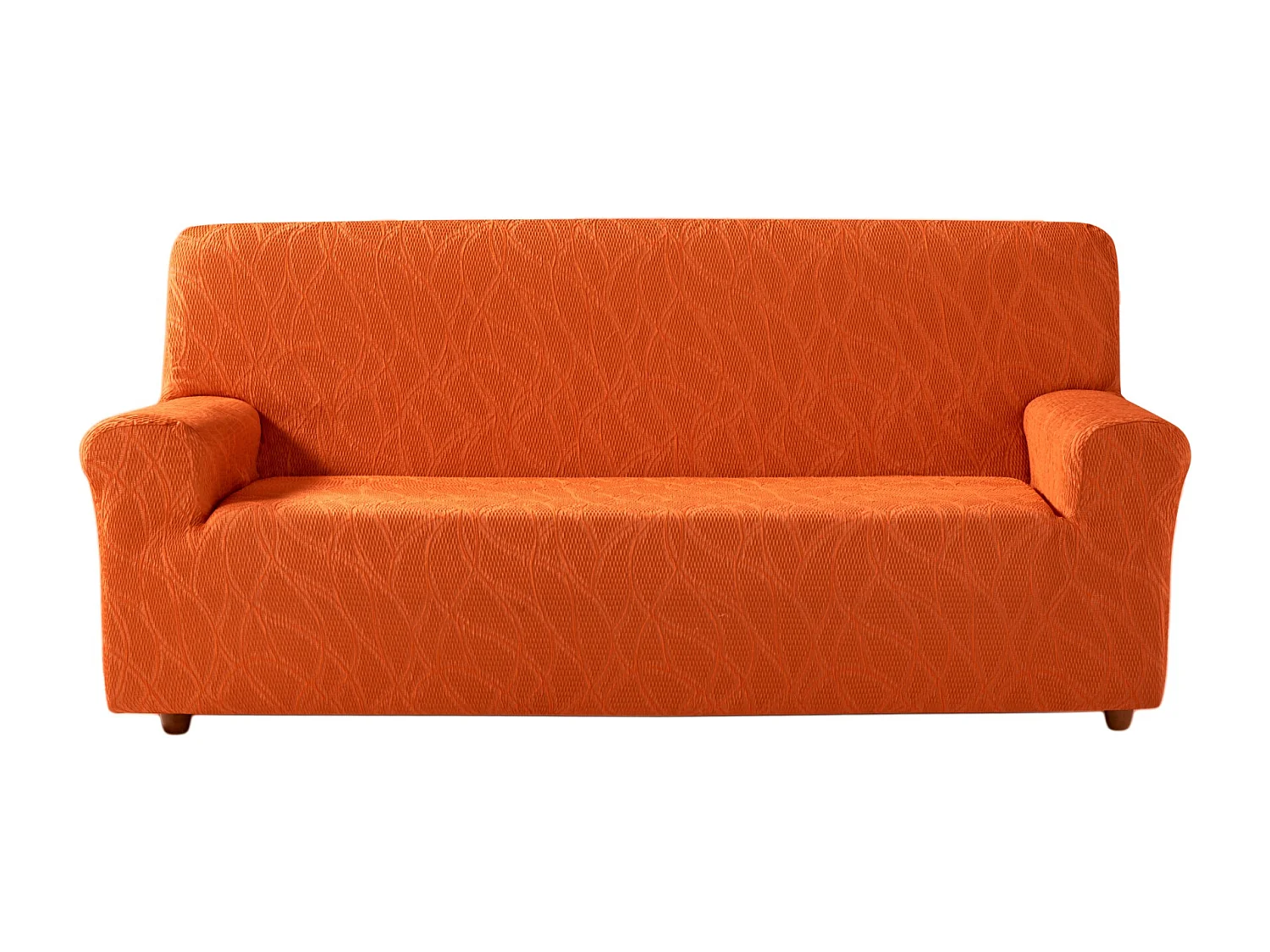 ESTORALIS | Funda de Sofá Tejido Elastico Resistente | Para Sofá 4 Plazas | Tamaño ( de 220 a 260 cm. )  | Modelo ALEXIA Color Naranja