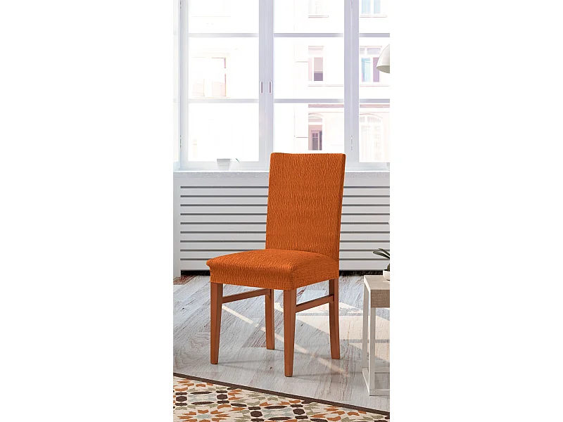 ESTORALIS | Funda de Silla  Tejido Elastico Resistente | Para Silla con Respaldo | Tamaño (45x45 cm.) 50 cm. Alto | Modelo BETA Color Naranja
