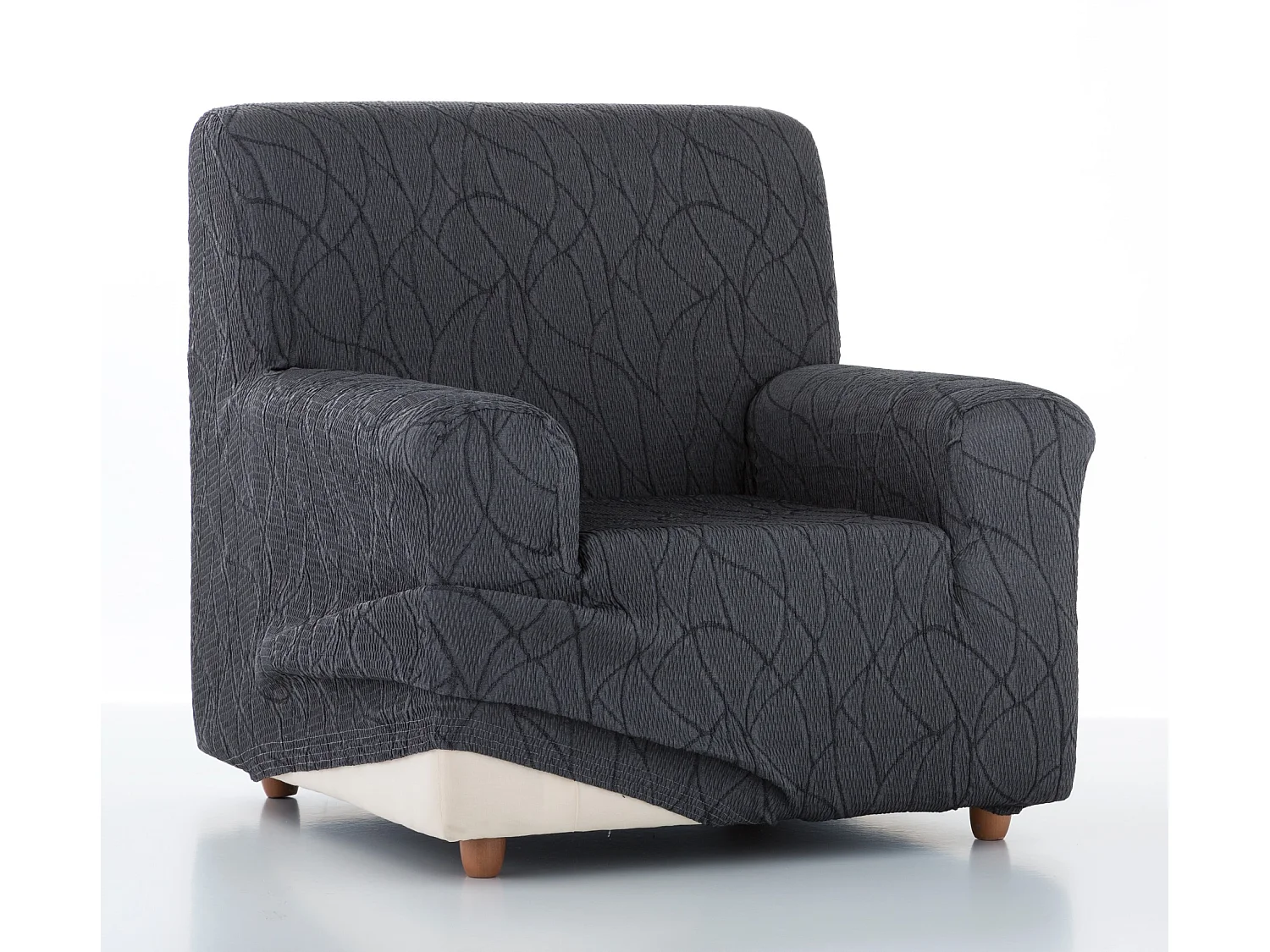 ESTORALIS | Funda de Sofá Tejido Elastico Resistente | Para Sillon 1 Plaza | Tamaño ( de 70 a 110 cm. )  | Modelo ALEXIA Color Gris