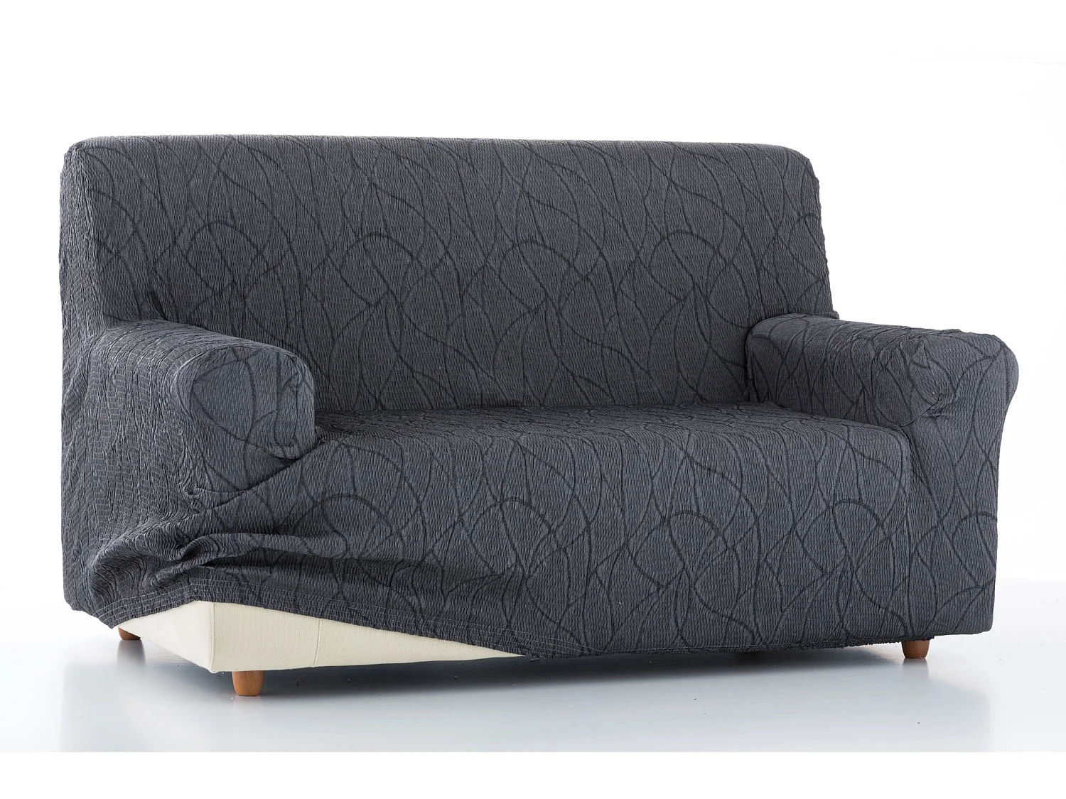 ESTORALIS | Funda de Sofá Tejido Elastico Resistente | Para Sofá 2 Plazas | Tamaño ( de 120 a 170 cm. )  | Modelo ALEXIA Color Gris