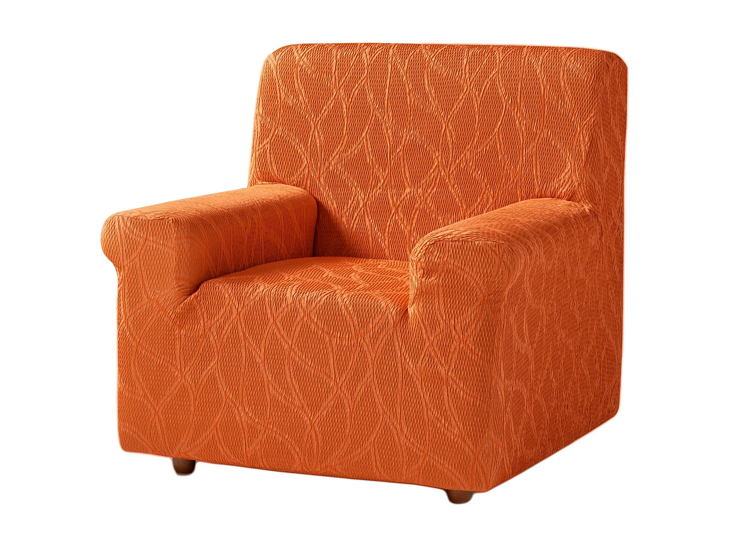 ESTORALIS | Funda de Sofá Tejido Elastico Resistente | Para Sillon 1 Plaza | Tamaño ( de 70 a 110 cm. )  | Modelo ALEXIA Color Naranja