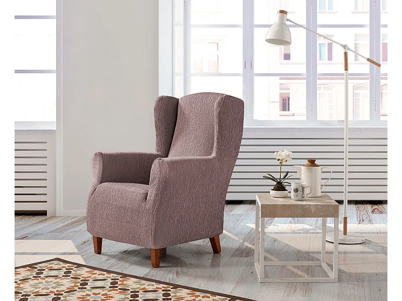 ESTORALIS | Funda Sillon Tejido Elastico Resistente | Para Sillon Orejero | Tamaño ( de 70 a 110 cm. )  | Modelo BETA Color Rosa