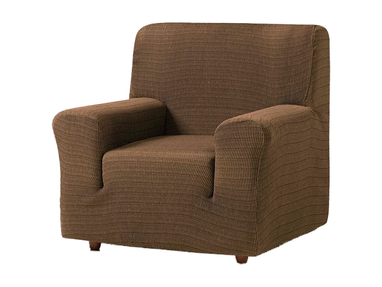 ESTORALIS | Funda de Sofá Tejido Elastico Resistente | Para Sillon 1 Plaza | Tamaño ( de 70 a 110 cm. )  | Modelo VEGA Color Marron