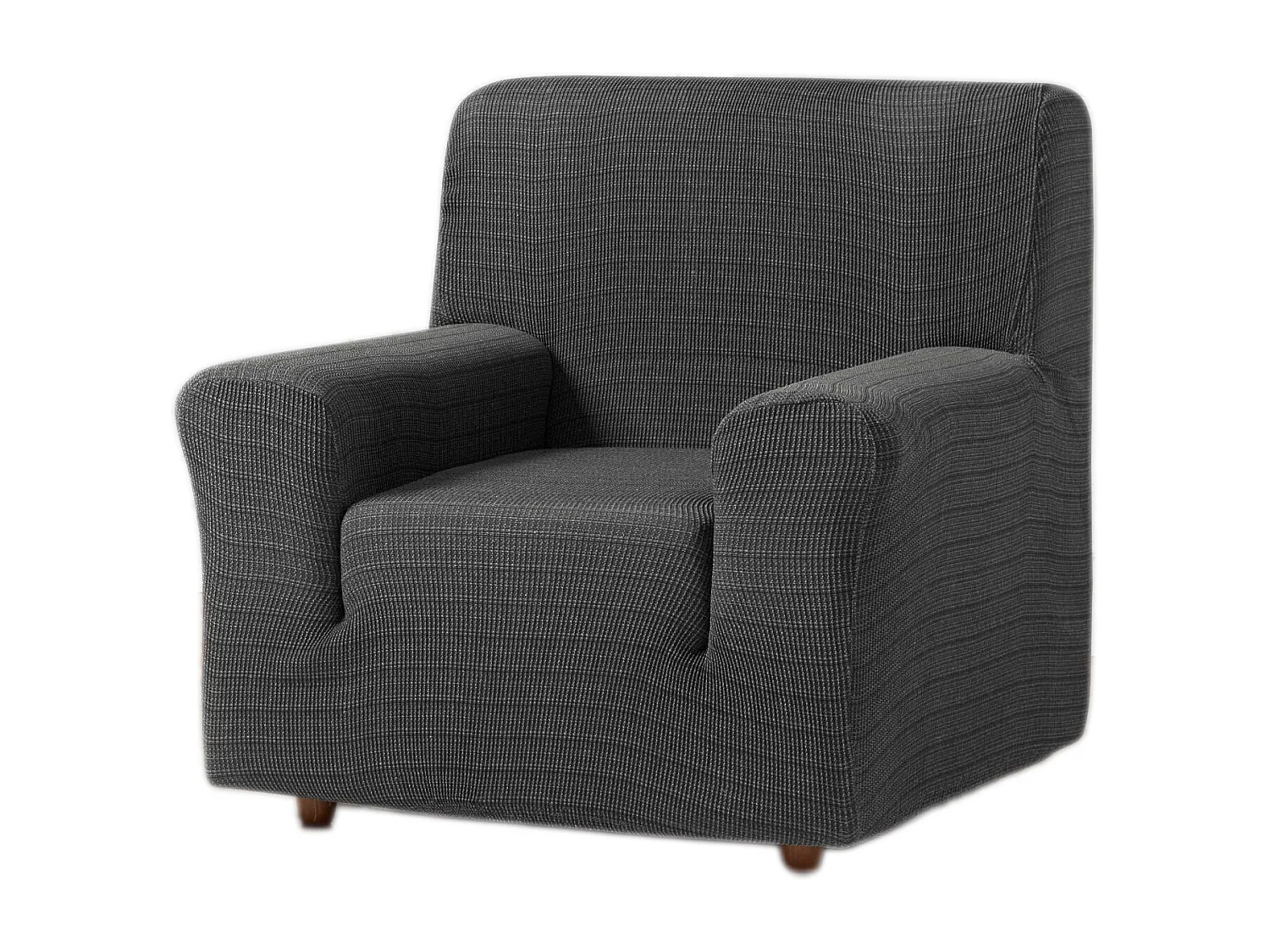 ESTORALIS | Funda de Sofá Tejido Elastico Resistente | Para Sillon 1 Plaza | Tamaño ( de 70 a 110 cm. )  | Modelo VEGA Color Gris