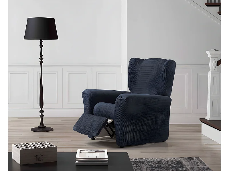 ESTORALIS | Funda Sillon Tejido Elastico Resistente | Para Sillon Relax | Tamaño ( de 70 a 90 cm. )  | Modelo VEGA Color Azul