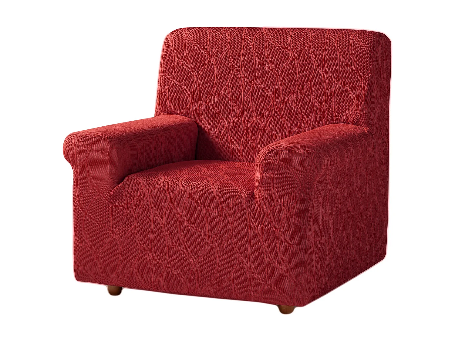 ESTORALIS | Funda de Sofá Tejido Elastico Resistente | Para Sillon 1 Plaza | Tamaño ( de 70 a 110 cm. )  | Modelo ALEXIA Color Rojo