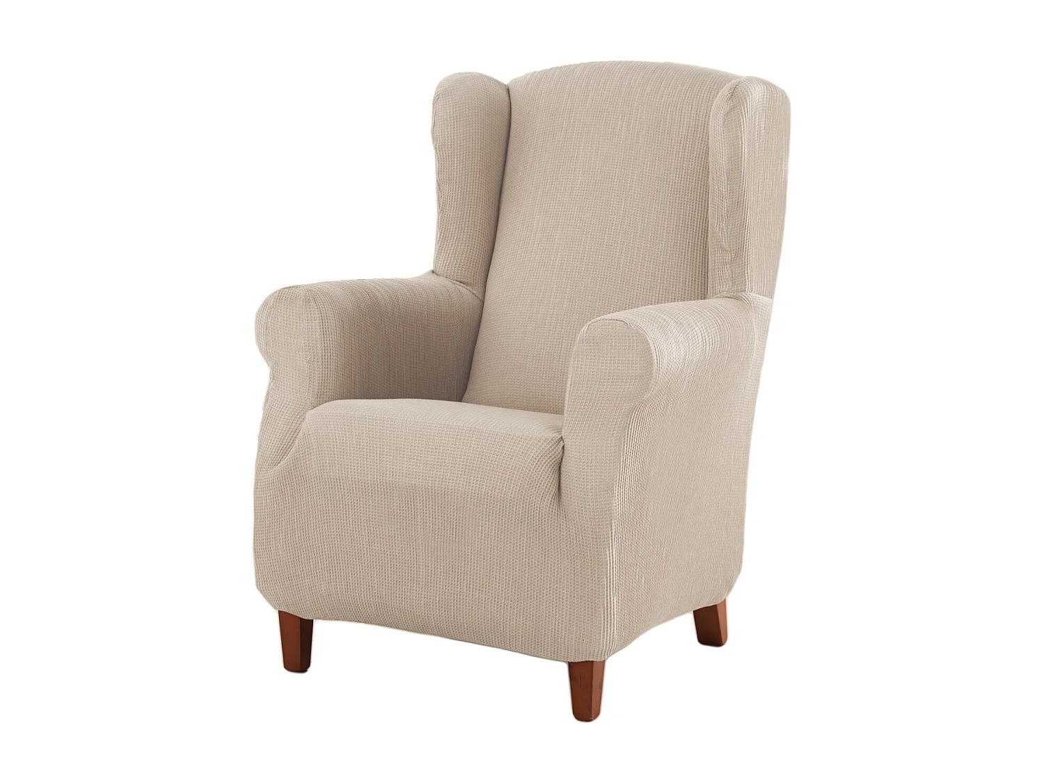 ESTORALIS | Funda Sillon Tejido Elastico Resistente | Para Sillon Orejero | Tamaño ( de 70 a 110 cm. )  | Modelo BERTA Color Marfil