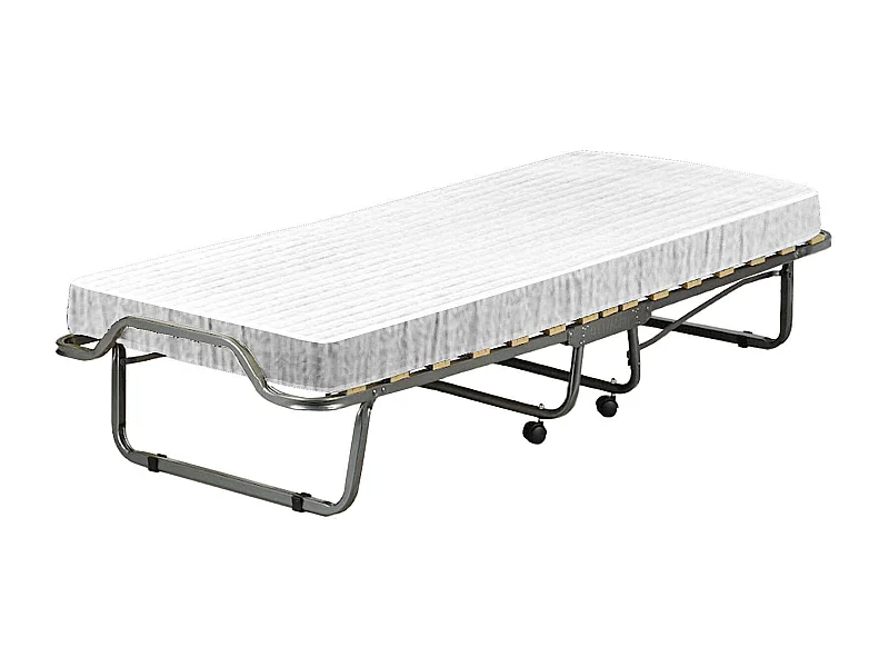 Lit pliant Dpiate, Lit de camp à 15 lattes, Matelas inclus, Lit bébé peu encombrant, 100% Made in Italy, 80x190h39 cm, Housse de protection sur demande