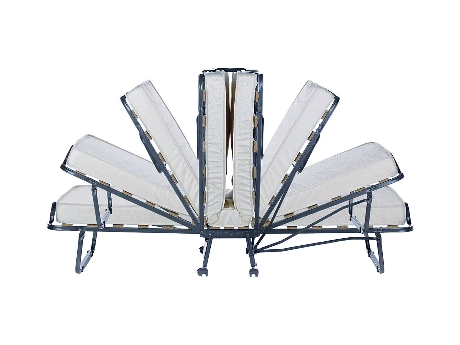 Lit pliant Dpiate, Lit de camp à 15 lattes, Matelas inclus, Lit bébé peu encombrant, 100% Made in Italy, 80x190h39 cm, Housse de protection sur demande