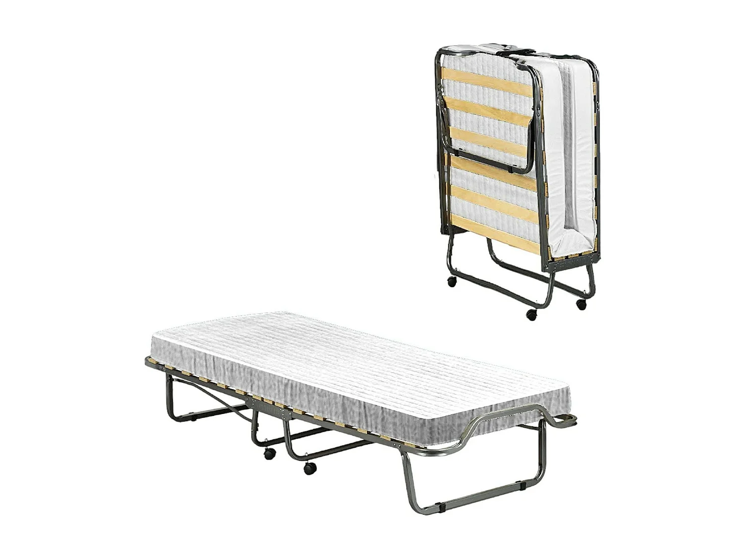 Dpiate opklapbed, Veldbed met 15 latten, Inclusief matras, Ruimtebesparend kinderbedje, 100% Made in Italy, 80x190h39 cm, Beschermhoes op aanvraag