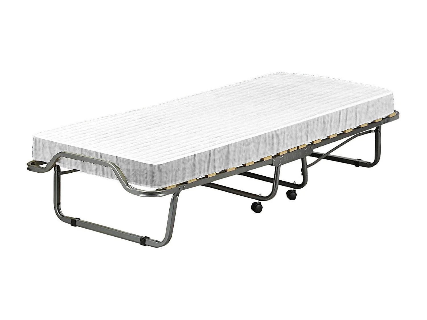 Dpiate opklapbed, Veldbed met 15 latten, Matras inbegrepen, Ruimtebesparend kinderbedje, 100% Made in Italy, 80x190h39 cm, Inclusief beschermhoes