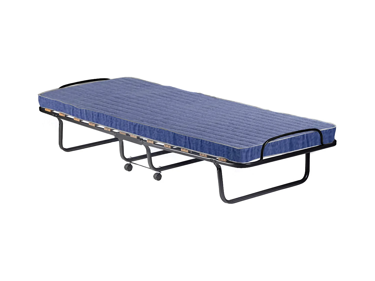 Lit pliant Daaronso, Lit de camp à 12 lattes, Matelas inclus, Lit bébé peu encombrant, 100% Made in Italy, 80x190h37 cm, Housse de protection incluse
