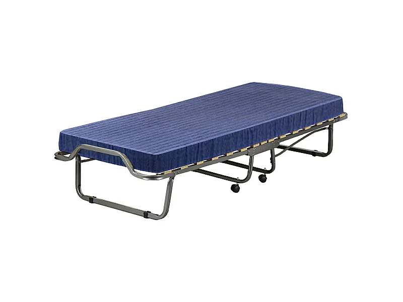 Lit pliant Dabadian, Lit de camp à 15 lattes, Lit bébé peu encombrant, 100% Made in Italy, 80x200h40 cm, matelas inclus