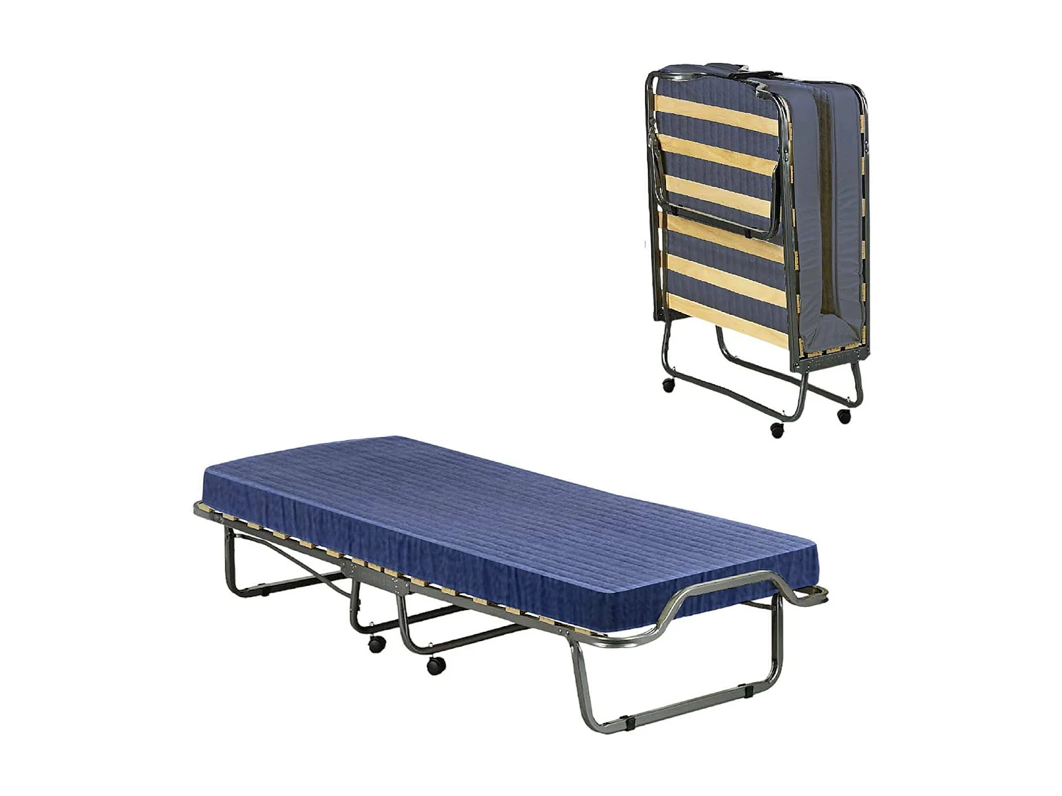 Lit pliant Dabadian, Lit de camp à 15 lattes, Lit bébé peu encombrant, 100% Made in Italy, 80x200h40 cm, matelas inclus